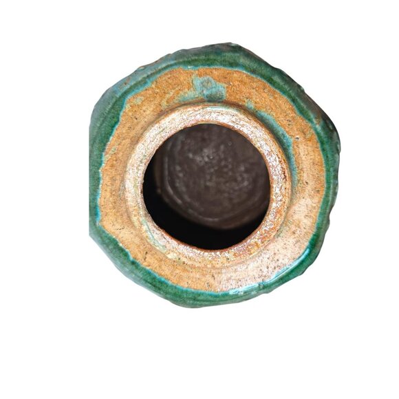 Antique Green and Tan Vase Timeless‎ Accent - Picture 9 of 11